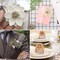 VGOODALL 32 PCS Natural Burlap Flowers Set, Burlap Bows and Scrapbook Embellishments for Wedding Party Decor Home, Embellishments for Crafts